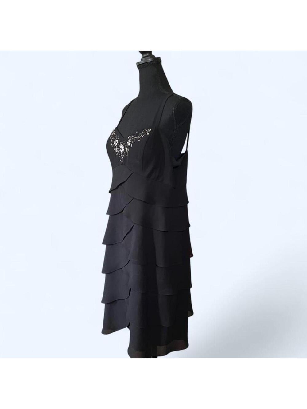 vintage Y2K fairycore rhinestone chiffon S.L. Fashions mini dress size 16 - Picture 3 of 7